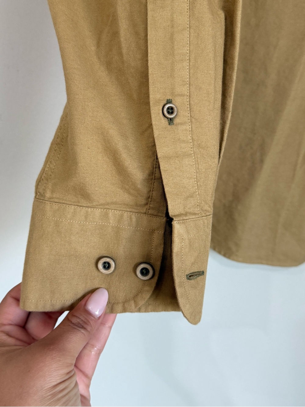 UNTUCKit Men’s Tan Cotton Long Sleeve Utility Button Down Shirt L - Picture 4 of 7